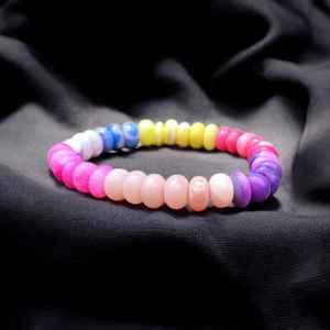 Pulsera con cuentas de ópalo multicolor, joyería de piedras preciosas lisas de 7-8mm con cierre de langosta, tendencia de moda de nueva era inspirada en Boho 2025 - Product Image 6