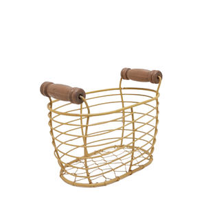 Cesta redonda de hierro Color marrón último diseño cesta de frutas cesta de alambre para mesa y almacenamiento de cocina hecho a mano personalizado - Product Image 2