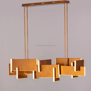 Lámpara de Techo Moderna Americana LED, Araña Colgante de Latón Dorado, Decoración de Alta Estética, Lámpara de Metal para Sala de Estar - Product Image 4