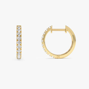 Pendientes de Aro Elegantes de Oro Sólido de 14 Quilates 2026 con Diamante Natural de Corte Redondo de 0.60 Quilates, Opciones Multicolores, Certificados - Product Image 2