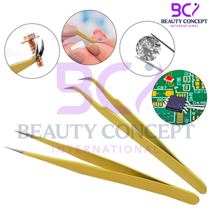 In Golden Lightweight Lash Tweezers Non Slip Easy Use Isolation Volume Eyelash Extension Grafted Tweezers - Product Image 4