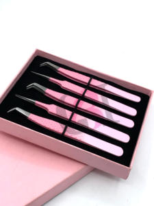 แหนบต่อขนตาเพิ่มวอลลุ่มอุปกรณ์เสริมความงามทำจากสเตนเลสสตีลสำหรับมืออาชีพเคลือบผงสองสี - Product Image 4