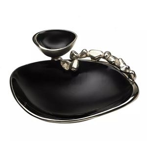 Bol à trempette en métal de nouvelle conception avec vaisselle en aluminium fini noir Bol à dessert de pièce maîtresse de service pour aliments et collations - Product Image 3