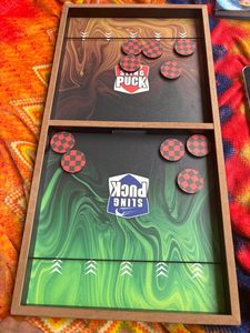 Premium Wooden <b>Sling</b> <b>Puck</b> Board <b>Game</b> For Kids Adults And Family Fast Action Indoor Strategy Fun Play - Product Image 3