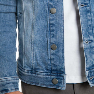2025 nouveau arrivé à la mode léger lavé coton Denim veste pour hommes tenue décontracté col rabattu lourd veste - Product Image 3