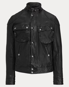 Chaqueta de cuero genuino Premium para hombre con estilo Biker Style Reversible y con cremallera impermeable - Product Image 1