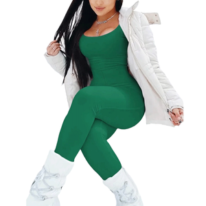 Mono sin costuras de manga larga para mujer, Control de barriga, compresión acanalada, media cremallera, entrenamiento informal, ajuste adelgazante para verano e invierno - Product Image 3