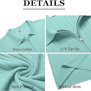 Camisas de Golf con cremallera personalizadas de alta calidad para hombre, manga corta, cuello transpirable, cuello bordado, antiarrugas, informales para polos - Product Image 5