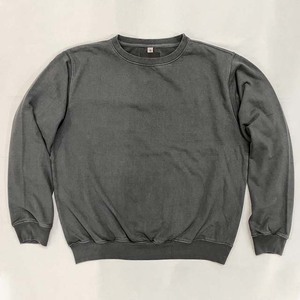 เสื้อสเวตเตอร์คอตตอนขนแกะแบบสวมหัวเสื้อสเวตเตอร์ปักโลโก้เสื้อกันหนาวสีเทาแขนยาวโอเวอร์ไซส์ - Product Image 1