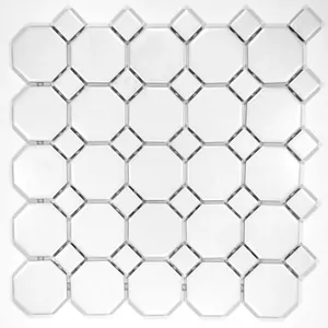 Octagon 2 Porcelana Retro Blanco Mate 11,5x11,5 Azulejo de mosaico de pared de piso Azulejos interiores pulidos de 6mm para uso de pared externa de habitación - Product Image 1