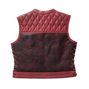 Gilet en cuir de vache véritable de couleur personnalisée pour hommes Nouveau gilet sans manches à motif 3D tendance décontracté pour l'hiver pour la moto et le vélo pk - Product Image 3