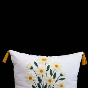 Housse de coussin de luxe en coton pur à effet slub, dernier design de broderie, respirante, taie d'oreiller, design personnalisé pour canapé - Product Image 5