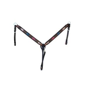 Juego de arreos de cuero genuino 100% de alta calidad, hecho a mano en estilo occidental, cabezada y pechera duraderas, artesanía RN Enterprises - Product Image 3