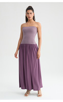 Robe de yoga une pièce convertible 3-en-1 pour femme, style bustier, coupe ajustée, effet sculptant, avec ourlet ample et fluide, tenue de sport