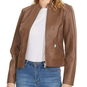 Chaquetas de cuero de alta calidad 100%, prendas de vestir exteriores de Invierno para mujer de diseño personalizado, producto de alta calidad teñido liso Original sólido en 2025 - Product Image 1