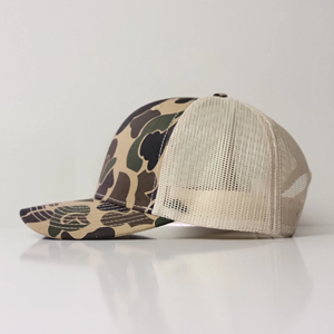 Casquette de camionneur respirante avec impression camouflage haute qualité 6 panneaux maille sur le dos alimentation agricole extérieure Camouflage facture incurvée OEM Vietnam - Product Image 2