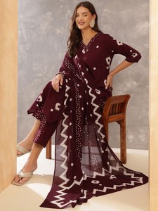 Kurta en pur coton imprimé pour femmes avec pantalon et Dupatta - Product Image 6