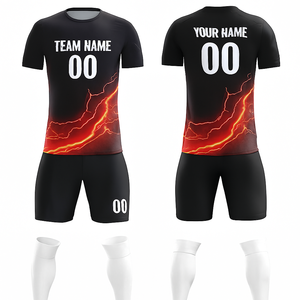 OEM ODM ชุดเสื้อฟุตบอลคอวีแขนสั้นสำหรับทุกฤดูกาลชุดฟุตบอลใช้ได้ทั้งชายและหญิงผ้าโพลีเอสเตอร์แบบ100% ระบายอากาศได้ดีแห้งเร็วผลิตจากผ้าโพลีเอสเตอร์ - Product Image 4