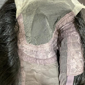 PERRUQUES VIERGES NON TRAITÉES NATURELLES DU SUD INDIEN TEMPLE CHEVEUX HUMAINS LACE AVANT AVEC DENTELLE SUISSE TRANSPARENTE - Product Image 1