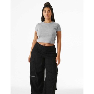 เสื้อครอปผ้าใบผ้าแคนวาสเบลลาเสื้อยืดเอวลอยผ้าฝ้ายโพลีเบลล่าสำหรับผู้หญิง - Product Image 2