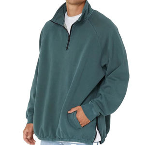 Sweat-shirt à demi-glissière pour homme écologique de qualité supérieure avec capuche Veste polaire sur mesure pour la saison d'automne - Product Image 2
