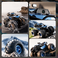 Voiture RC à cascades avec cockpit transparent, roues lumineuses LED, retournement à 360°, mini jouet de course, cadeau pour enfants, anniversaire, Noël