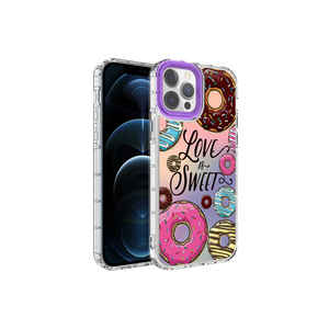 เคสโทรศัพท์ซิลิโคนแข็งลายสีสันสดใสสำหรับ iPhone 12 Pro พร้อมสายคล้องป้องกันกล้อง ดีไซน์สไตล์ INS ขายส่ง - Product Image 1