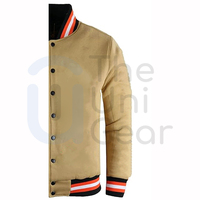 Veste de baseball universitaire personnalisée hommes femmes Vintage hiver col montant logo avant écologique 100% coton Service OEM disponible