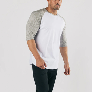 T-shirt Henley à manches longues, camouflage personnalisé, en gros, grammage lourd, pour hommes, en coton pur/coton polyester. - Product Image 4