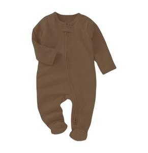 Mameluco infantil de algodón orgánico con enclavamiento, mono con cremallera para bebés, suave, transpirable, tamaños personalizables, suministro a granel listo - Product Image 2