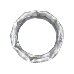 Natural Buffalo Horn Style Oval Link <b>Bracelet</b> Handcrafted Resin Bone-Texture Stretch Bangle with Blue <b>Crystal</b> Inlay Eco-Friendly - Product Image 6