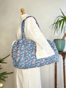 กระเป๋าผ้าคอตตอนลายดอกไม้ผ้าคอตตอนแบบถือเพื่อความปลอดภัยกระเป๋าโท้ทสั่งทำกระเป๋าจัดระเบียบชายหาด - Product Image 3