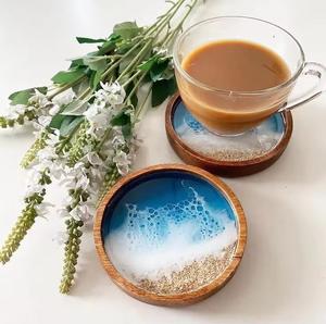 Juego de posavasos de madera premium, ecológicos, hechos a mano, para bebidas, café, té, cerveza, bar, hotel, decoración del hogar, de madera. - Product Image 4