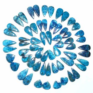 Paire de shattuckite naturelle Cabochon de pierres précieuses en vrac Vente en gros Paire de shattuckite Pierres précieuses en vrac pour la fabrication de bijoux - Product Image 3