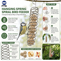 Mangeoire spirale suspendue en acier inoxydable pour oiseaux, support extérieur de jardin pour boules de graisse et fruits, cage d'alimentation pour oiseaux sauvages à ressort spiralé
