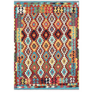 Tapis Kilim Maimana Afghanistan 244 X178 cm Produit géotextile - Product Image 1