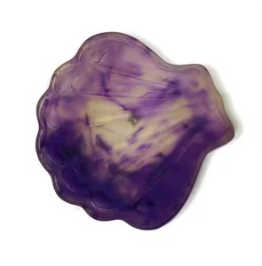 Porte-savon en résine naturelle accessoires de salle de bain forme ronde résine savon fait main distributeur de résine gobelet porte-savon - Product Image 1