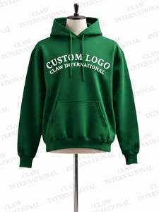 Sweats à capuche en molleton régulier de haute qualité pour hommes manches longues veste thermique d'hiver logo imprimé personnalisé cordons vente en gros solide - Product Image 3