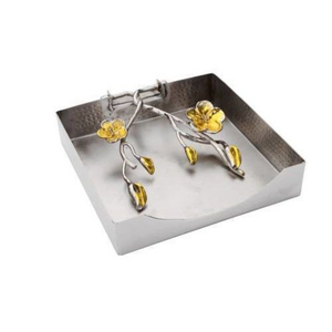 Décoration de table florale élégante, support à mouchoirs décoratif design, support à serviettes en métal avec fleurs sauvages pour table à manger et décoration d'événements - Product Image 5