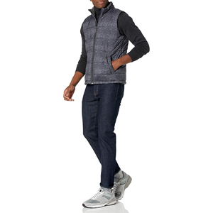 Gilet matelassé sans manches personnalisé avec fermeture éclair pour homme, isolant, respirant, tendance, avec poches latérales, style décontracté - Product Image 4