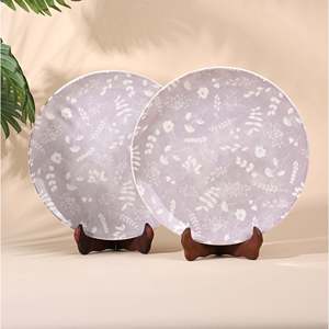 Ensemble de 2 assiettes plates en porcelaine Dahlia Bohème, 10,8 pouces, design personnalisable, durables, pour dîner, assiettes turques pour hôtels - Product Image 4