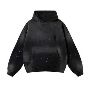 Sweat à capuche en coton délavé à l'acide Streetwear à prix raisonnable Sweats à capuche délavés à l'acide avec logo personnalisé et manches longues - Product Image 2