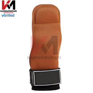 Guantes de gimnasio de cuero de primera calidad, correas de muñeca, empuñaduras de levantamiento de pesas de alta resistencia para levantamiento de peso muerto, pull Ups y soporte de entrenamiento - Product Image 5