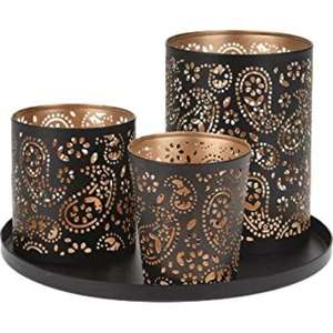 Bougeoir votif en métal rustique chic avec finition en détresse pour décor de ferme vintage - Product Image 3