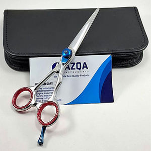 กรรไกรตัดผมสแตนเลสมืออาชีพด้ามจับเคลือบสีสันสดใสพร้อมสกรูคมที่ปรับได้สำหรับร้านตัดผม - Product Image 3