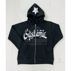 Sweat à capuche zippé pour homme, logo personnalisé, broderie, impression en relief, prix de gros, 100% coton, 450 GSM, respirant, sweat à capuche zippé pour homme - Product Image 1