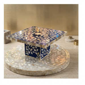 Royal Mother of Pearl Bone Inlay Cake Stand Bandeja de pastel de cumpleaños para panaderos Herramientas de pastel Premium - Product Image 1