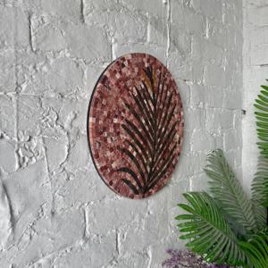 งานศิลปะหินทำมือระดับพรีเมียม ลายใบชาแบบอาร์ตเดโค ดีไซน์โมเสค กรอบพีวีซี ตกแต่งผนังแบบแขวน ปรับแต่งได้ เหมาะสำหรับตกแต่งบ้านและโรงแรม - Product Image 4