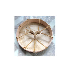 Tambour chamanique avec peau de Bison Native Buffalo Skin fait à la main 16 pouces Shaman rond avec peau de chèvre Frame Drum - Product Image 1