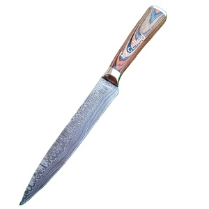 มีดหั่นเนื้อดามัสกัสทำด้วยมือมีดหั่นเนื้อ356ชั้นมีดญี่ปุ่นด้ามกลมทำจากไม้ปาคคา - Product Image 4